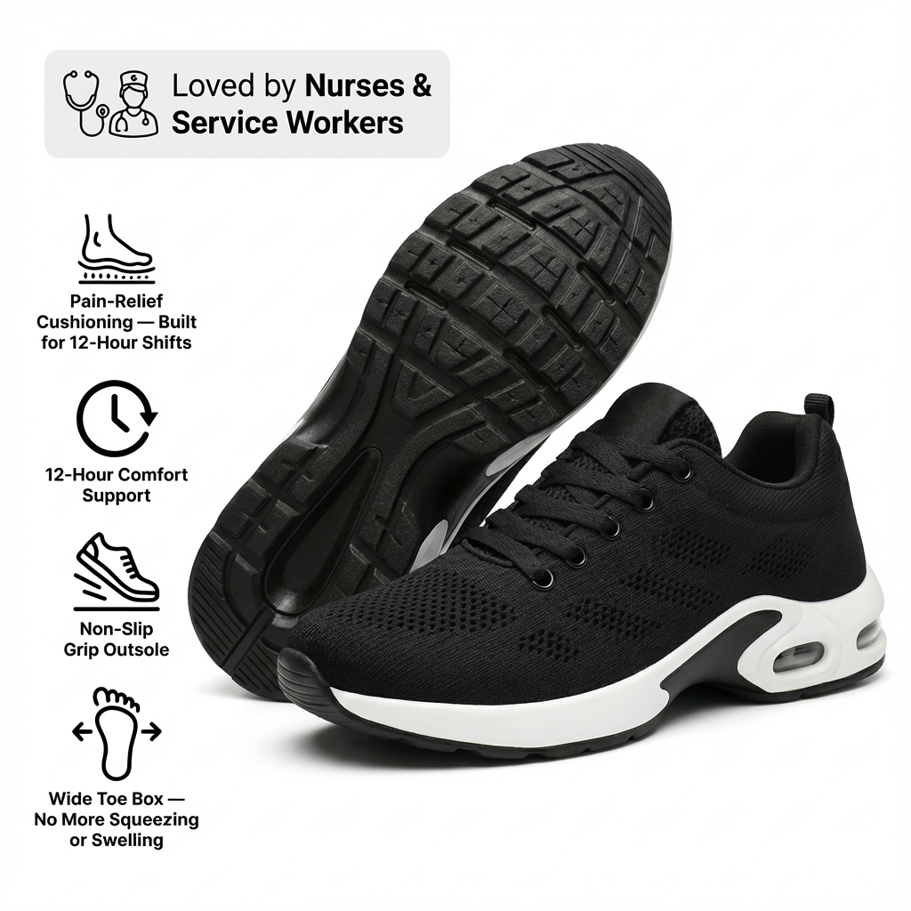 Orthora™ Pro — 12-Hour Shift Shoes for All-Day Foot, Knee & Back Pain Relief
