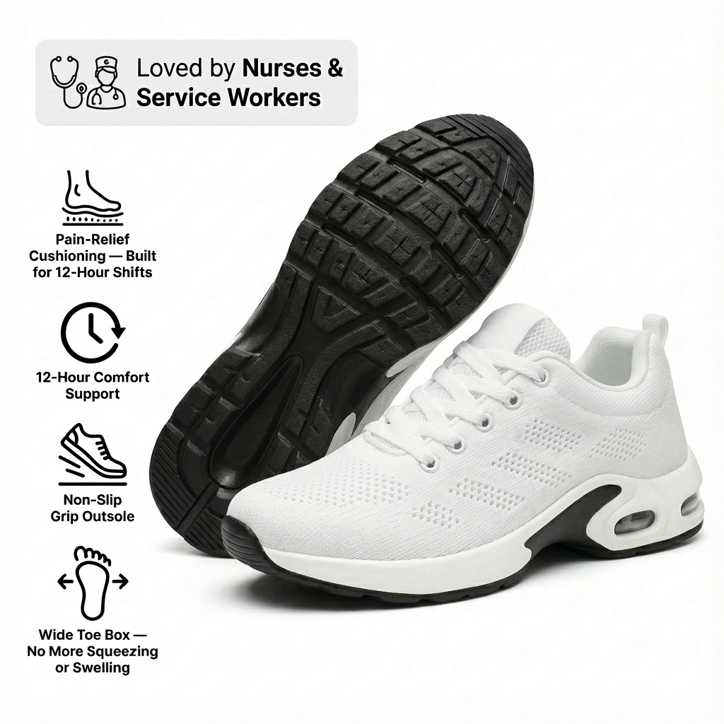 Orthora™ Pro — 12-Hour Shift Shoes for All-Day Foot, Knee & Back Pain Relief